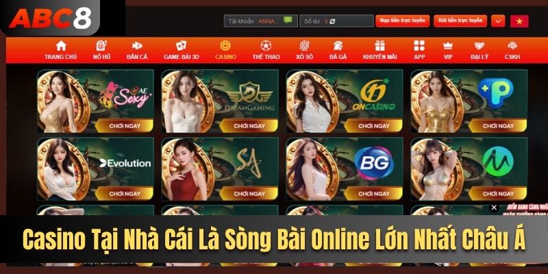 Casino tại nhà cái là sòng bài online lớn nhất châu Á